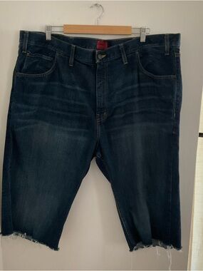 Men’s The Foundry Supply Co. Dark Indigo Cut-Off Denim Shorts, 46x30